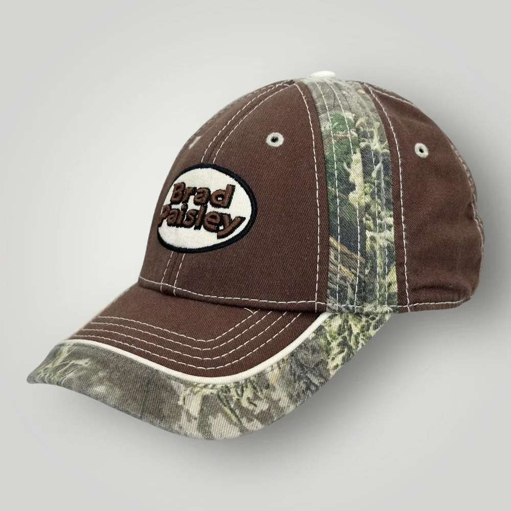 Raggz Brad Paisley Hat Cap Adjustable Ball Cap Embroidered Brown Camo